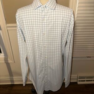 Mizzen+Main Light Blue Checkered Dress Shirt